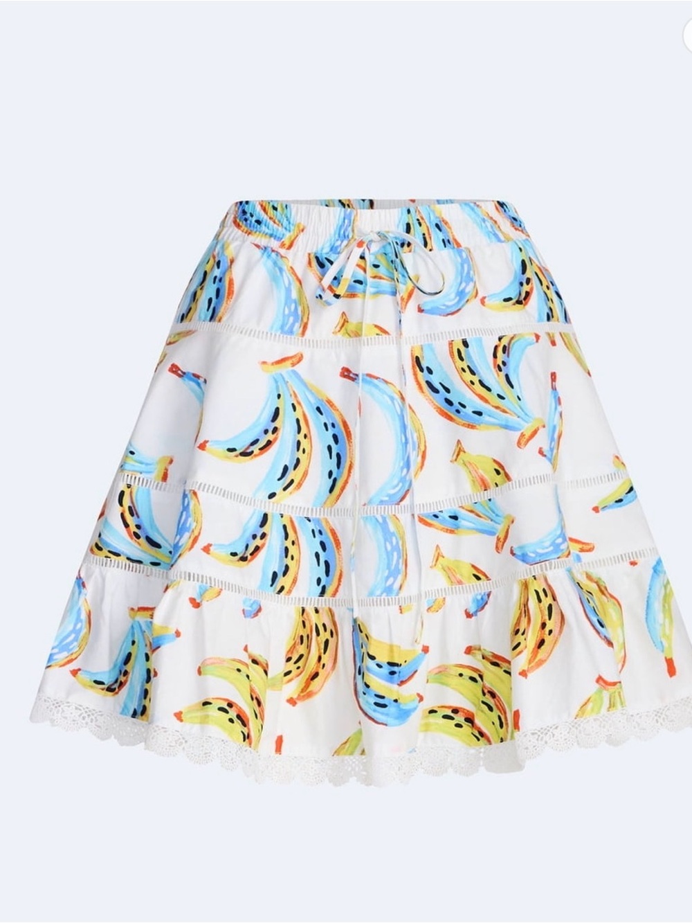 Free Assembly Women’s Tiered Cotton Mini Skirt With Lace Trim